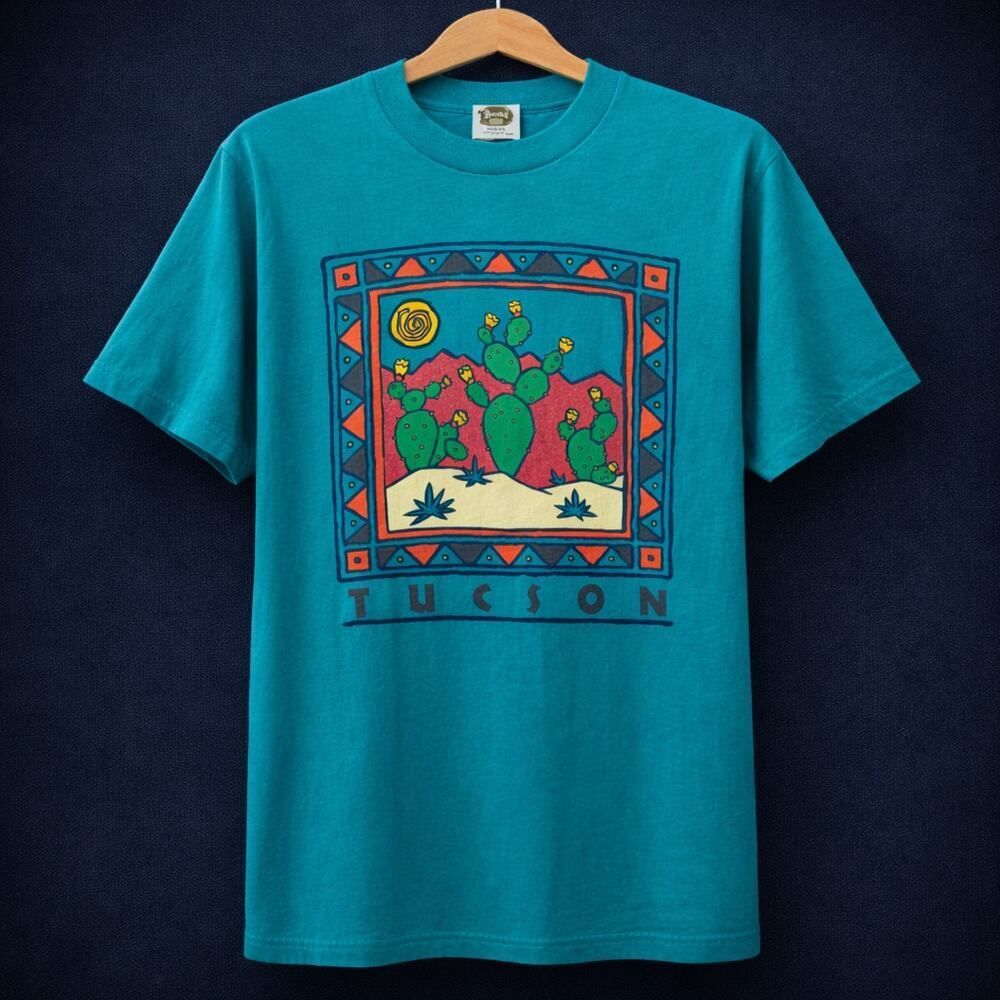 Vintage Tucson Cactus Nature Tennessee River Gold Graphic Shirt Tee T-Shirt XL